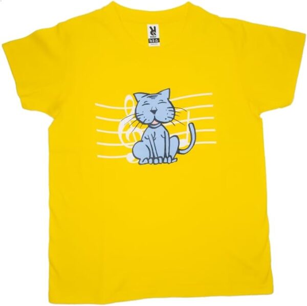 Camisetas Notas Musicales Color Amarillo