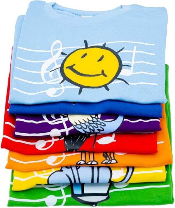 Camisetas Notas Musicales Color Azul Claro - Imagen 2
