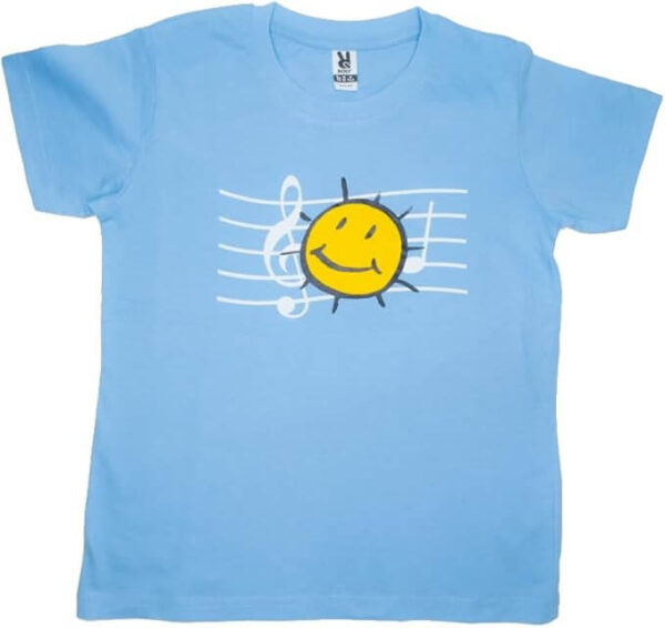 Camisetas Notas Musicales Color Azul Claro