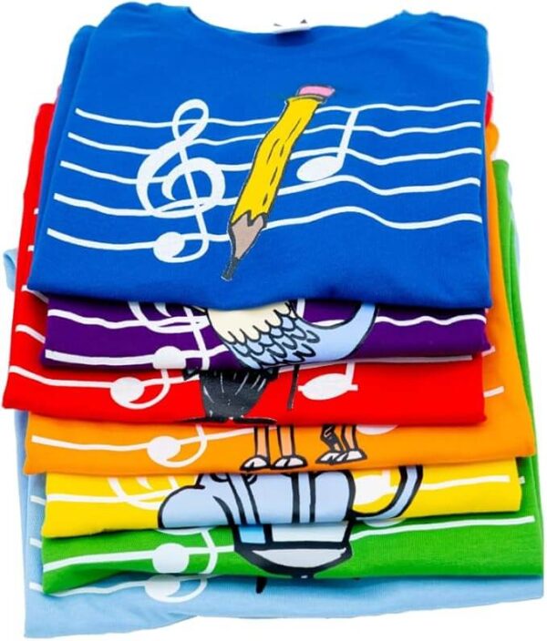 Camisetas Notas Musicales Color Azul Oscuro - Imagen 2
