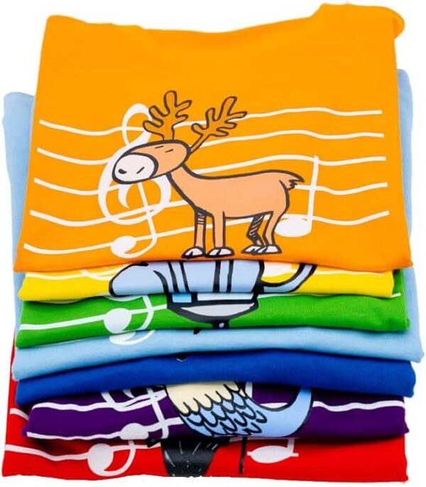 Camisetas Notas Musicales Color Naranja - Imagen 2