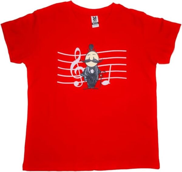 Camisetas Notas Musicales Color Rojo