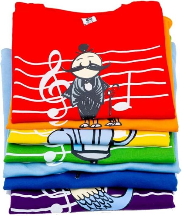 Camisetas Notas Musicales Color Rojo - Imagen 2